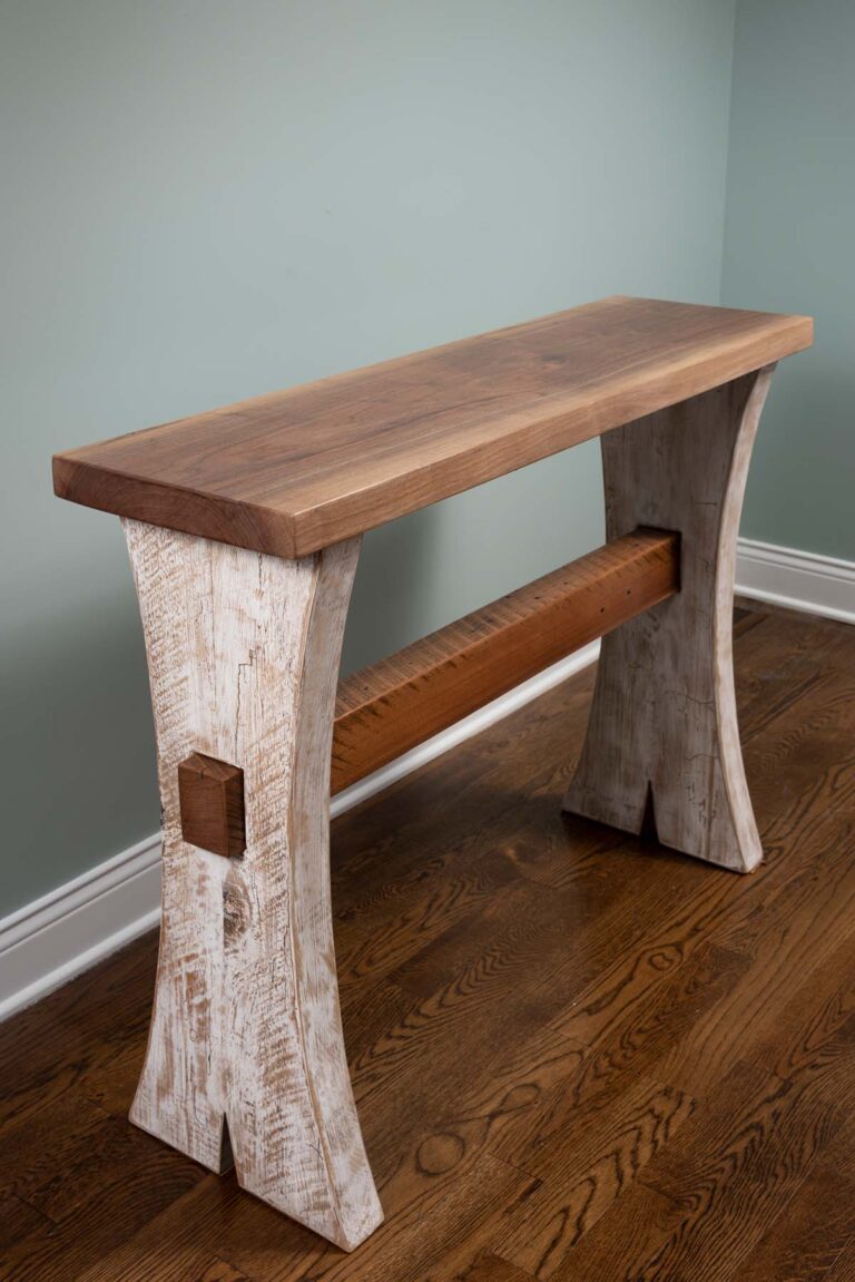 Black Walnut & Reclaimed Poplar Sofa Table