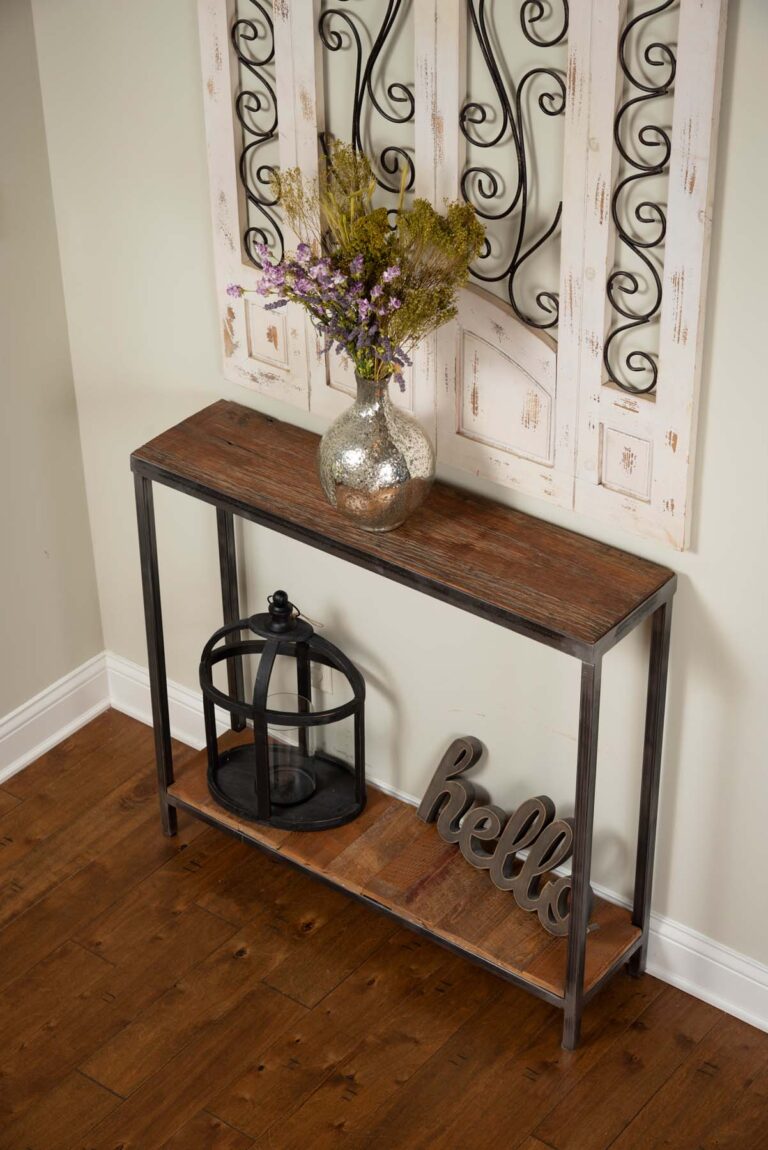 Entrance Foyer Table - Reclaimed Barnwood and Metal