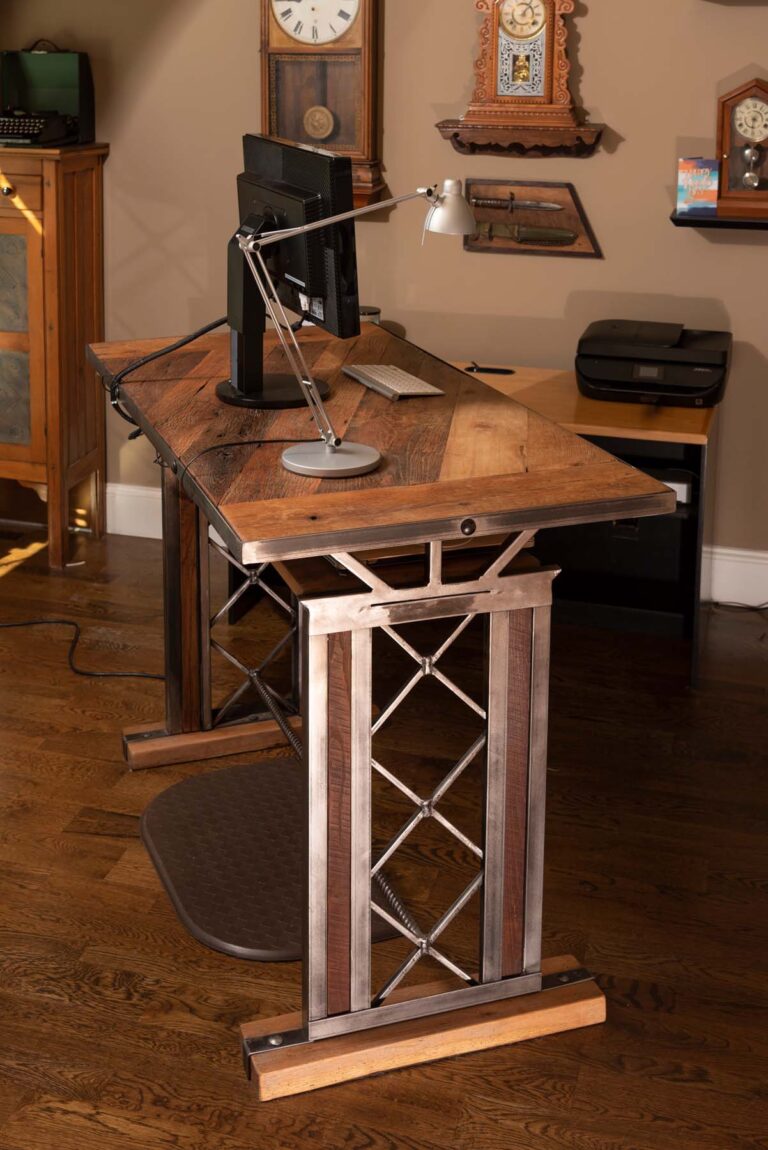 Reclaimed Barnwood & Metal Standing Desk